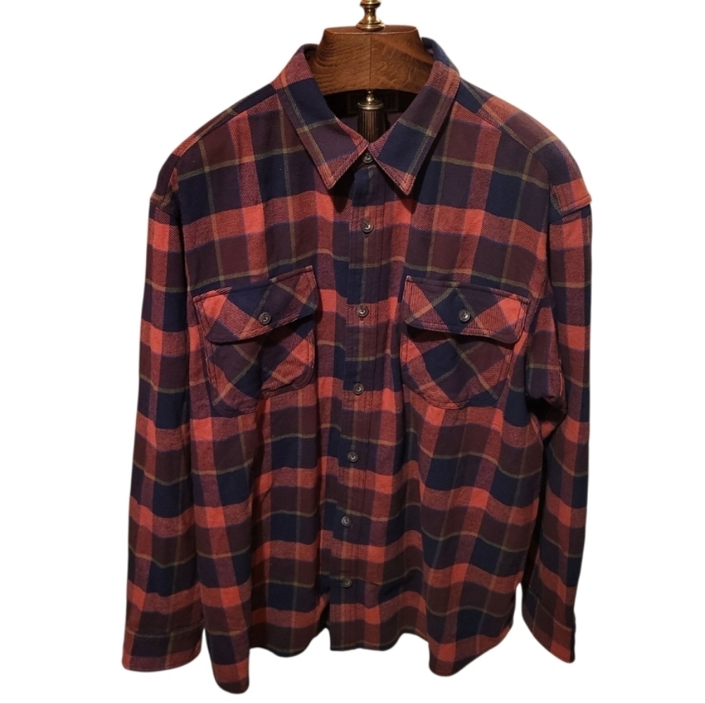 Duluth Trading Mens Plaid Flannel Shirt Size 2XL
